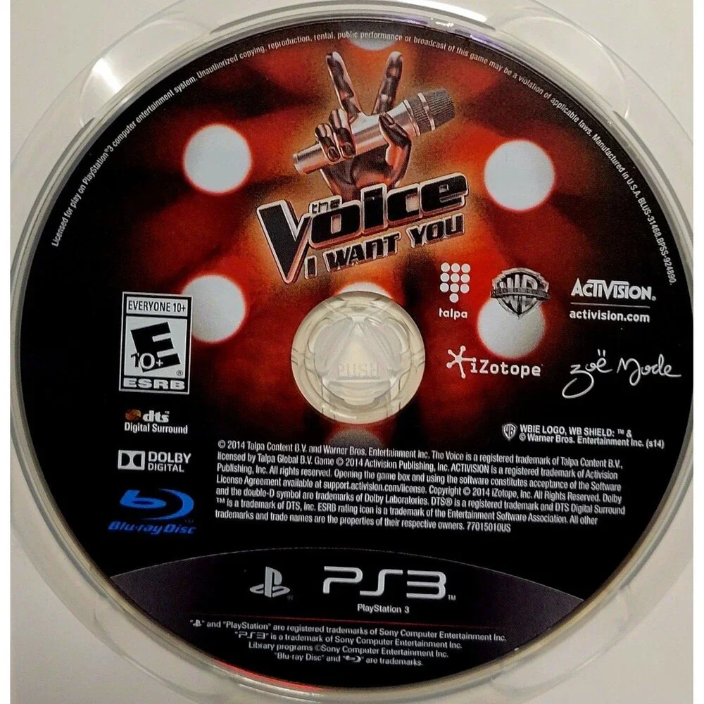 SONY PLAYSTATION 3 PS3: THE VOICE, VG COND,  CIB, MANUAL, CLEAN DISC,  FAST SHIP